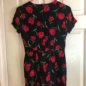 Black Romper with Red Roses